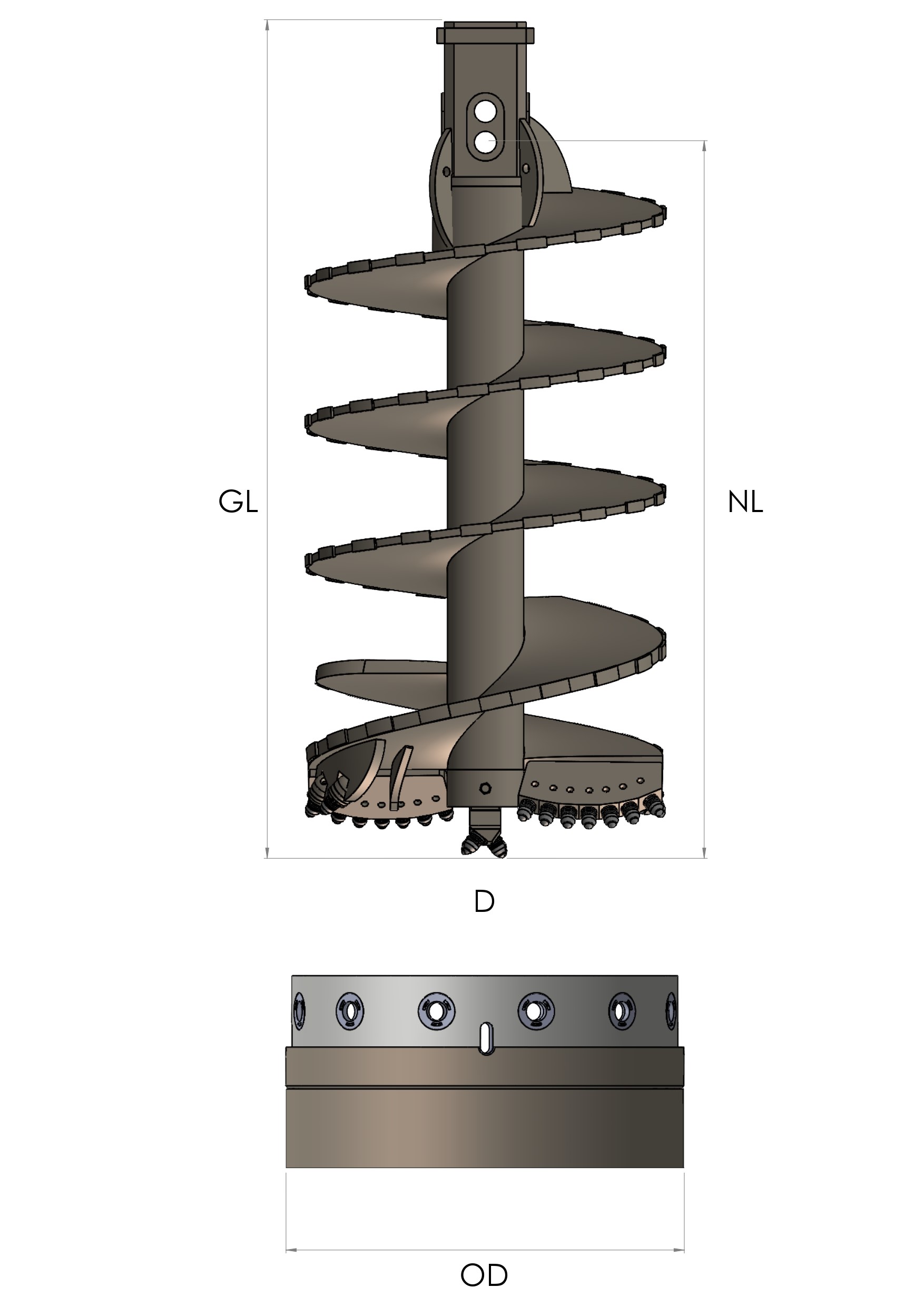 DOUBLE CUT ROCK AUGER