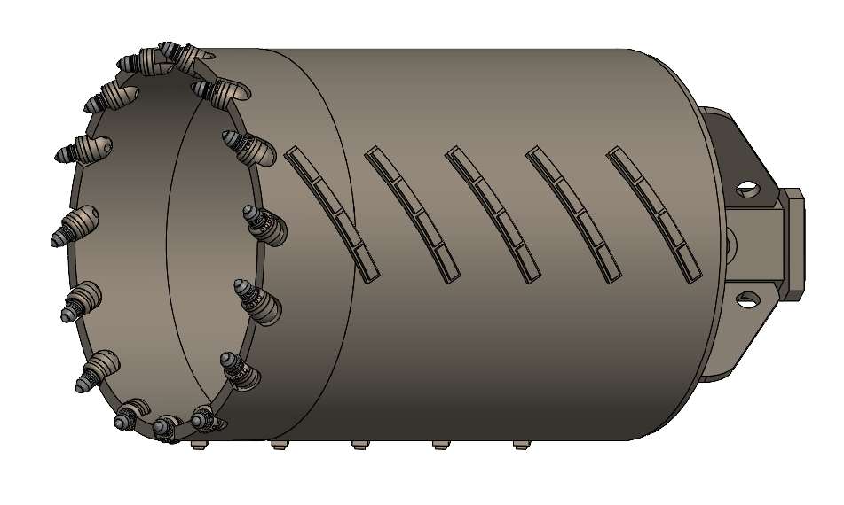 Core Barrel With Round Shank Chisel